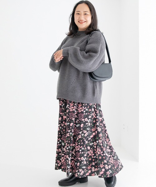 LAVEANGE（ラビアンジェ）の「【再入荷】ローゲージニットプルオーバー（ニット/セーター・レディース・パープル/サックスブルー/オレンジ/グリーン/イエロー/レッド/ブルー/チャコールグレー/プラム/ダークグリーン/ベージュ・LL/3L/M/4L）」の16枚目の写真