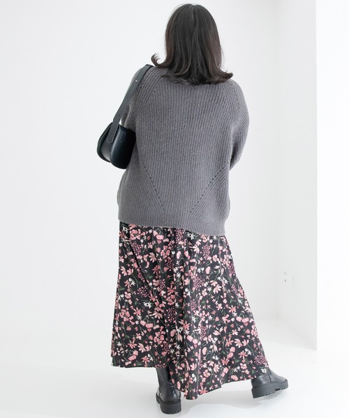 LAVEANGE（ラビアンジェ）の「【再入荷】ローゲージニットプルオーバー（ニット/セーター・レディース・パープル/サックスブルー/オレンジ/グリーン/イエロー/レッド/ブルー/チャコールグレー/プラム/ダークグリーン/ベージュ・LL/3L/M/4L）」の18枚目の写真