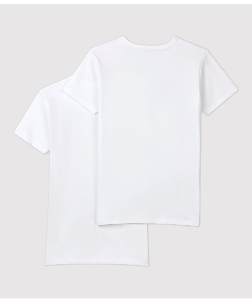 PETIT BATEAU（プチバトー）の「ホワイトＴシャツ２枚組（Tシャツ/カットソー・メンズ・その他・LARGE/SMALL/MEDIUM）」の2枚目の写真