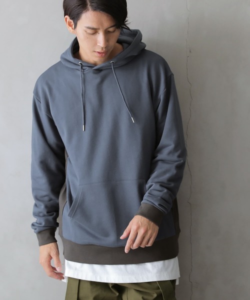 osharewalker（オシャレウォーカー）の「【廃盤】『微配色スウェットパーカー』（パーカー・メンズ・ブラック/グレイッシュベージュ/グレイッシュブルー・2/3）」の3枚目の写真