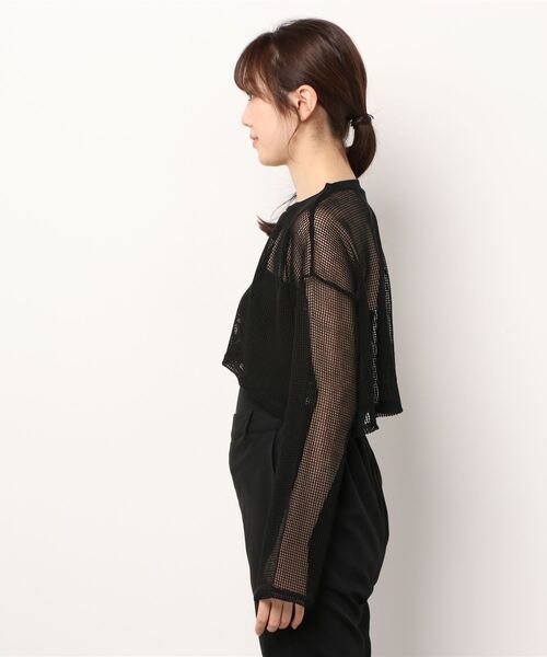 atmos pink（アトモスピンク）の「atmos pink メッシュ ミニ丈トップス（その他トップス・レディース・ブラック/ホワイト・FREE）」の4枚目の写真