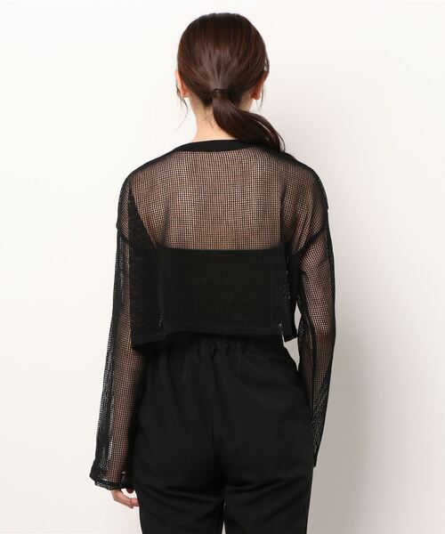 atmos pink（アトモスピンク）の「atmos pink メッシュ ミニ丈トップス（その他トップス・レディース・ブラック/ホワイト・FREE）」の5枚目の写真