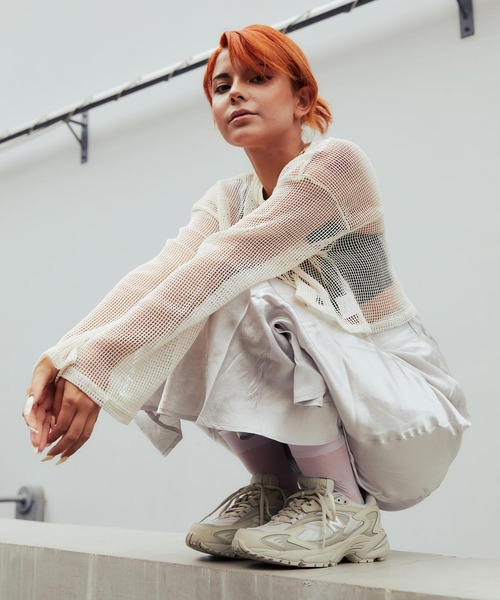 atmos pink（アトモスピンク）の「atmos pink メッシュ ミニ丈トップス（その他トップス・レディース・ブラック/ホワイト・FREE）」の7枚目の写真