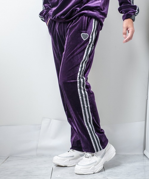 Buffalo Bobs（バッファローボブズ）の「VELOUR TRACK-PANTS(ベロア トラックパンツ)ベロア ジャージー パンツ（その他パンツ・メンズ・パープル/ブラック・2-3/1-2）」の5枚目の写真