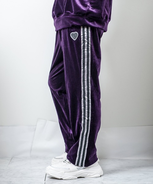 Buffalo Bobs（バッファローボブズ）の「VELOUR TRACK-PANTS(ベロア トラックパンツ)ベロア ジャージー パンツ（その他パンツ・メンズ・パープル/ブラック・2-3/1-2）」の6枚目の写真