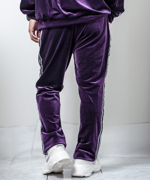 Buffalo Bobs（バッファローボブズ）の「VELOUR TRACK-PANTS(ベロア トラックパンツ)ベロア ジャージー パンツ（その他パンツ・メンズ・パープル/ブラック・2-3/1-2）」の7枚目の写真