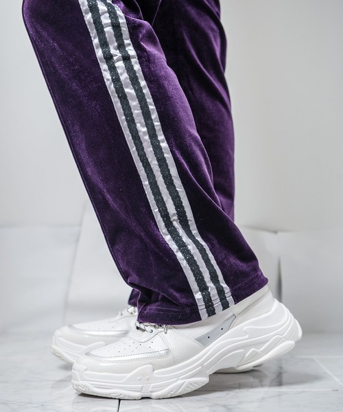 Buffalo Bobs（バッファローボブズ）の「VELOUR TRACK-PANTS(ベロア トラックパンツ)ベロア ジャージー パンツ（その他パンツ・メンズ・パープル/ブラック・2-3/1-2）」の10枚目の写真