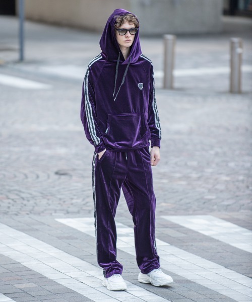 Buffalo Bobs（バッファローボブズ）の「VELOUR TRACK-PANTS(ベロア トラックパンツ)ベロア ジャージー パンツ（その他パンツ・メンズ・パープル/ブラック・2-3/1-2）」の13枚目の写真
