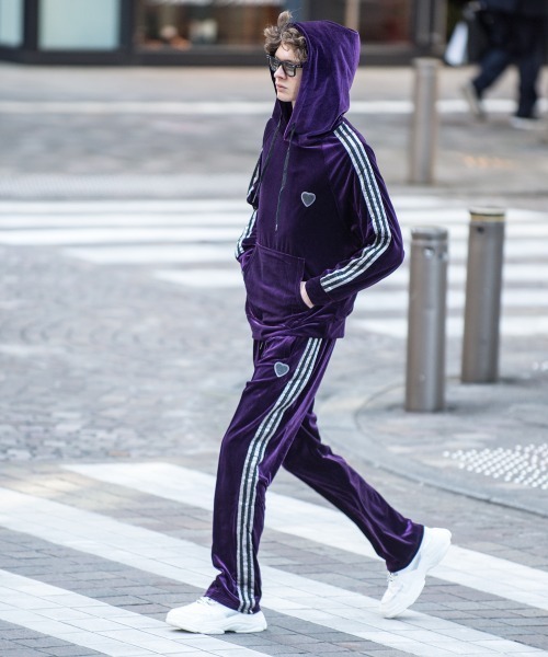 Buffalo Bobs（バッファローボブズ）の「VELOUR TRACK-PANTS(ベロア トラックパンツ)ベロア ジャージー パンツ（その他パンツ・メンズ・パープル/ブラック・2-3/1-2）」の14枚目の写真