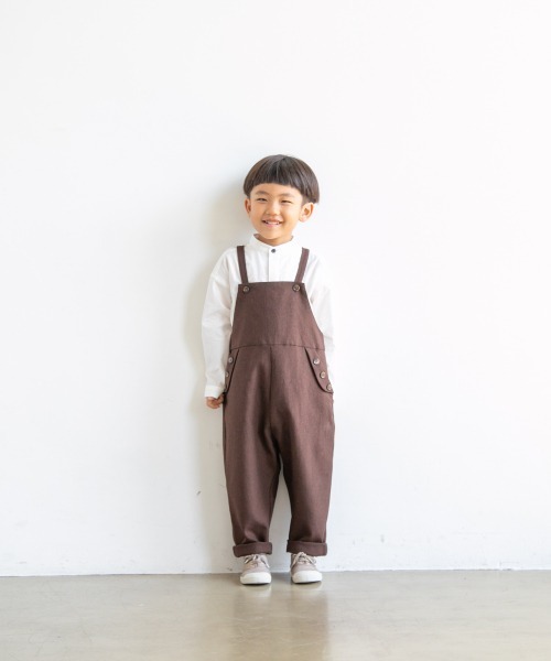 LOWRYS FARM（ローリーズファーム）の「メランジツイルサロペット  959246（サロペット/オーバーオール・キッズ・ブラウン/イエロー/アイボリー・110cm/120cm/130cm）」の3枚目の写真
