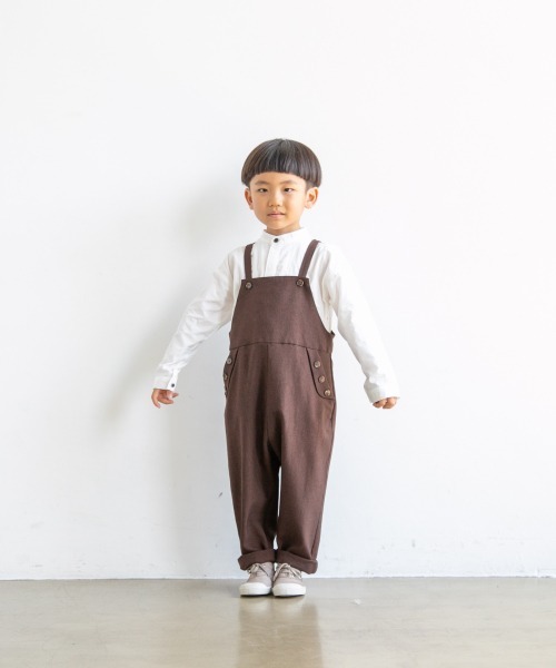 LOWRYS FARM（ローリーズファーム）の「メランジツイルサロペット  959246（サロペット/オーバーオール・キッズ・ブラウン/イエロー/アイボリー・110cm/120cm/130cm）」の5枚目の写真