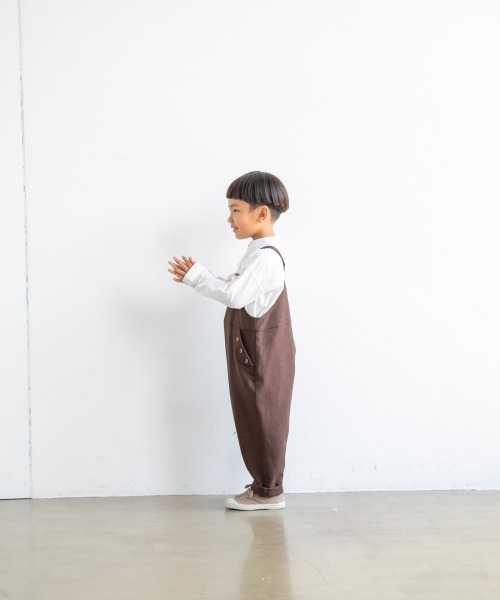 LOWRYS FARM（ローリーズファーム）の「メランジツイルサロペット  959246（サロペット/オーバーオール・キッズ・ブラウン/イエロー/アイボリー・110cm/120cm/130cm）」の6枚目の写真