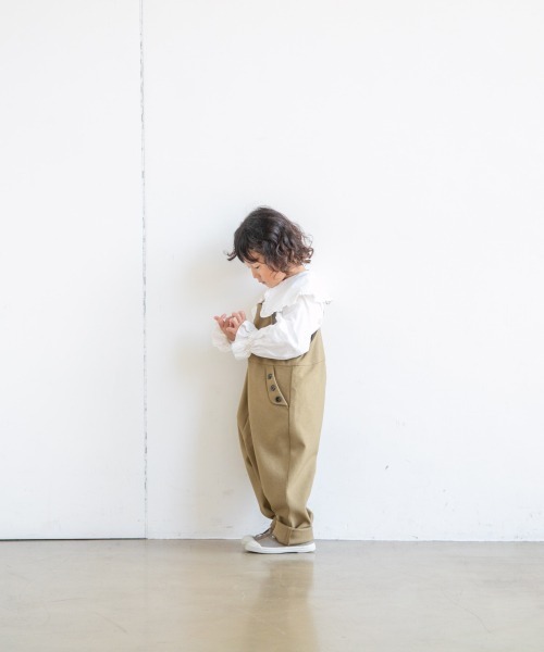 LOWRYS FARM（ローリーズファーム）の「メランジツイルサロペット  959246（サロペット/オーバーオール・キッズ・ブラウン/イエロー/アイボリー・110cm/120cm/130cm）」の9枚目の写真