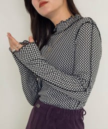 w closet | チェック柄ジャガードハイネック(Tシャツ/カットソー)