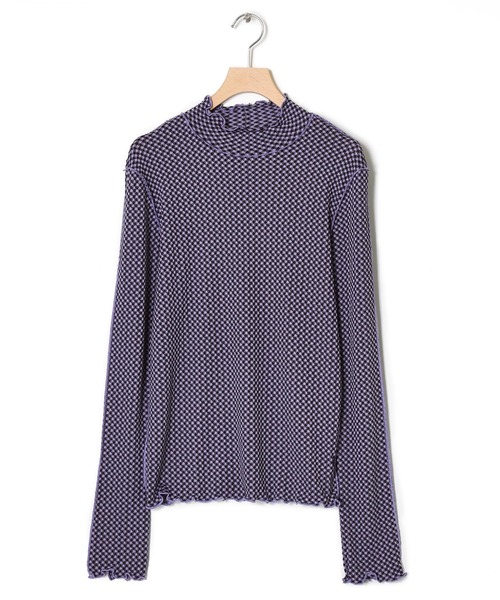 w closet（ダブルクローゼット）の「チェック柄ジャガードハイネック（Tシャツ/カットソー・レディース・パープル/オフホワイト/ブラウン系その他・FREE）」の14枚目の写真