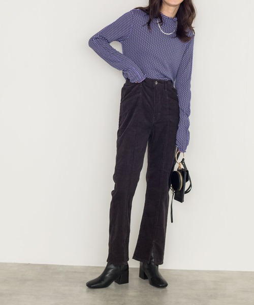 w closet（ダブルクローゼット）の「チェック柄ジャガードハイネック（Tシャツ/カットソー・レディース・パープル/オフホワイト/ブラウン系その他・FREE）」の10枚目の写真