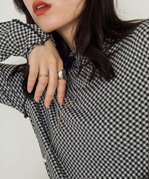 w closet（ダブルクローゼット）の「チェック柄ジャガードハイネック（Tシャツ/カットソー・レディース・パープル/オフホワイト/ブラウン系その他・FREE）」の21枚目の写真