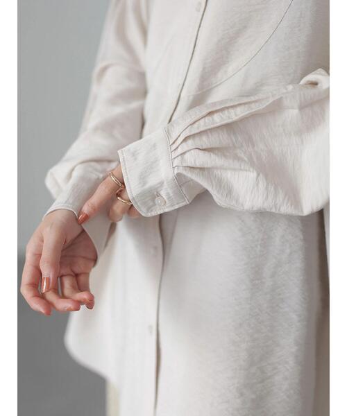 AMERICAN HOLIC（アメリカンホリック）の「ワッシャーノーカラーシャツチュニック（Tシャツ/カットソー・レディース・アイボリー/モカ・M/L）」の17枚目の写真