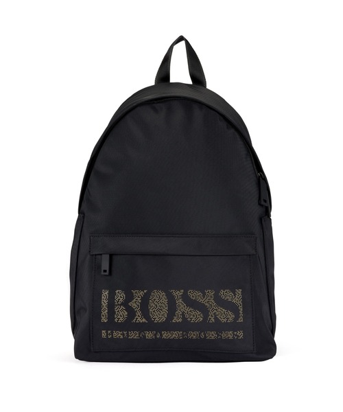 BOSS ポリッシュド ハードウェア バックパック ブラック BOSS - バックパック ポリッシュシルバートーン ハードウェア
