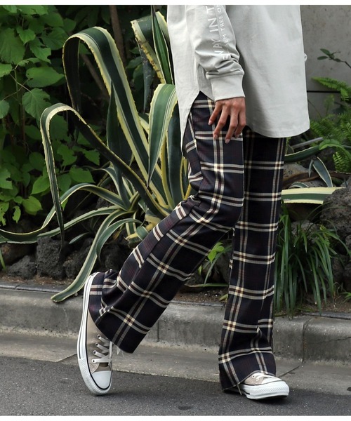 anap mimpi（アナップミンピ）の「チェック柄ソフトフレアパンツ