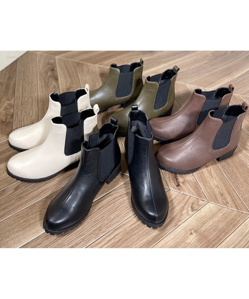 Mafmof（マフモフ）の「Mafmof(マフモフ) 雨晴れ兼用♪防水タンクソールサイドゴア ブーツ（ブーツ・レディース・ブラック系その他/ブラック/ダークブラウン/カーキ/ホワイト・S/M/L/LL）」の4枚目の写真