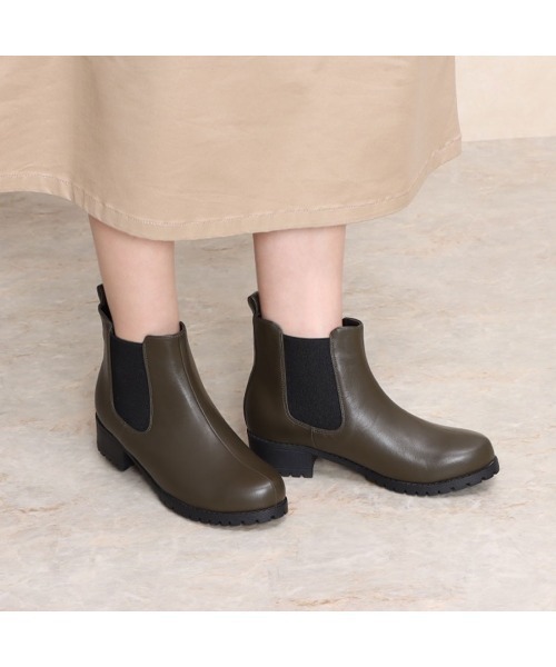 Mafmof（マフモフ）の「Mafmof(マフモフ) 雨晴れ兼用♪防水タンクソールサイドゴア ブーツ（ブーツ・レディース・ブラック系その他/ブラック/ダークブラウン/カーキ/ホワイト・S/M/L/LL）」の5枚目の写真