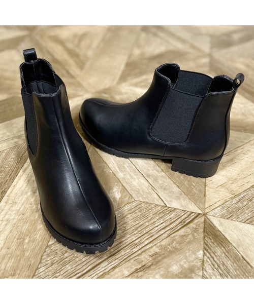 Mafmof（マフモフ）の「Mafmof(マフモフ) 雨晴れ兼用♪防水タンクソールサイドゴア ブーツ（ブーツ・レディース・ブラック系その他/ブラック/ダークブラウン/カーキ/ホワイト・S/M/L/LL）」の3枚目の写真