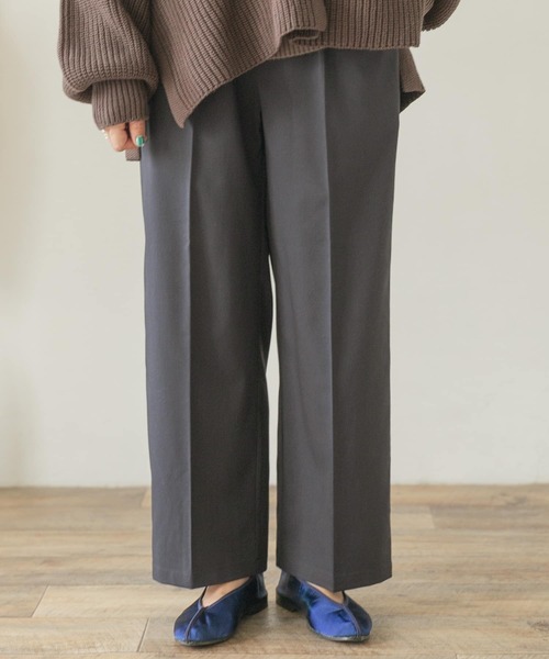 ITEMS URBANRESEARCH（アイテムズ アーバンリサーチ）の「ストレートタックパンツ（その他パンツ・レディース・ネイビー/グレー系その他/ブラウン・FREE）」の3枚目の写真