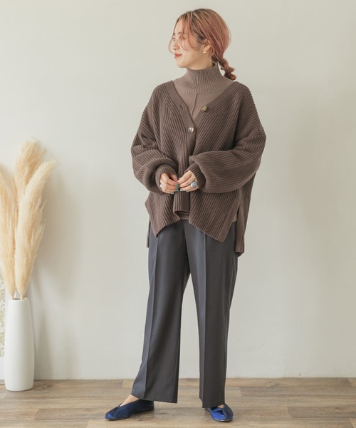 ITEMS URBANRESEARCH（アイテムズ アーバンリサーチ）の「ストレートタックパンツ（その他パンツ・レディース・ネイビー/グレー系その他/ブラウン・FREE）」の22枚目の写真