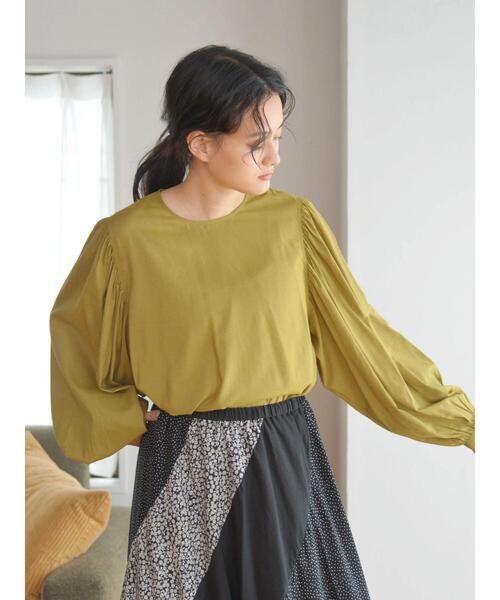 AMERICAN HOLIC（アメリカンホリック）の「ギャザースリーブブラウス（シャツ/ブラウス・レディース・オリーブ/ネイビー・M/L）」の21枚目の写真