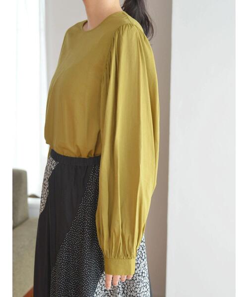 AMERICAN HOLIC（アメリカンホリック）の「ギャザースリーブブラウス（シャツ/ブラウス・レディース・オリーブ/ネイビー・M/L）」の7枚目の写真