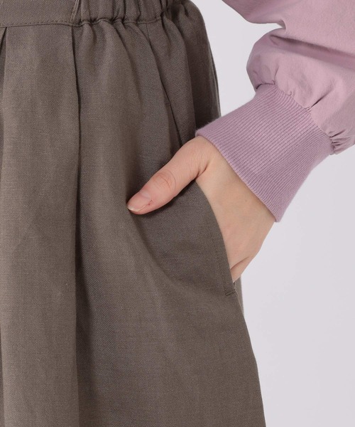 studio CLIP（スタディオクリップ）の「リネンレーヨンキレイめナチュラルスカーチョ（その他パンツ・レディース・カーキ/モカ・MEDIUM/LARGE）」の3枚目の写真