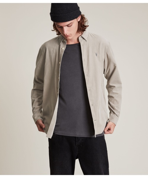 ALLSAINTS（オールセインツ）の「BIRCHWOOD RAMSKULL CORDUROY SHIRT | BIRCHWOOD ラムスカル コーデュロイ シャツ（シャツ/ブラウス・メンズ・グレー系その他・S/M/L/XS）」の2枚目の写真
