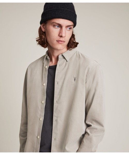 ALLSAINTS（オールセインツ）の「BIRCHWOOD RAMSKULL CORDUROY SHIRT | BIRCHWOOD ラムスカル コーデュロイ シャツ（シャツ/ブラウス・メンズ・グレー系その他・S/M/L/XS）」の3枚目の写真