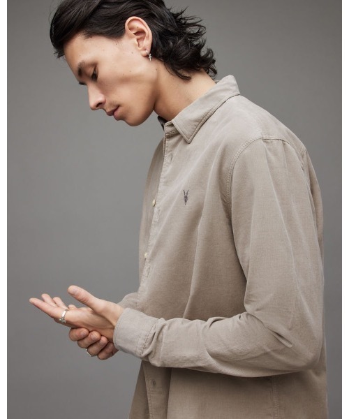 ALLSAINTS（オールセインツ）の「BIRCHWOOD RAMSKULL CORDUROY SHIRT | BIRCHWOOD ラムスカル コーデュロイ シャツ（シャツ/ブラウス・メンズ・グレー系その他・S/M/L/XS）」の8枚目の写真