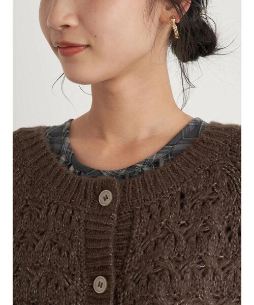 earth music&ecology（アースミュージックアンドエコロジー）の「ふんわりクルーネックニットカーディガン ＊（カーディガン/ボレロ・レディース・ホワイト系その他2/グリーン/ブラウン・FREE）」の11枚目の写真