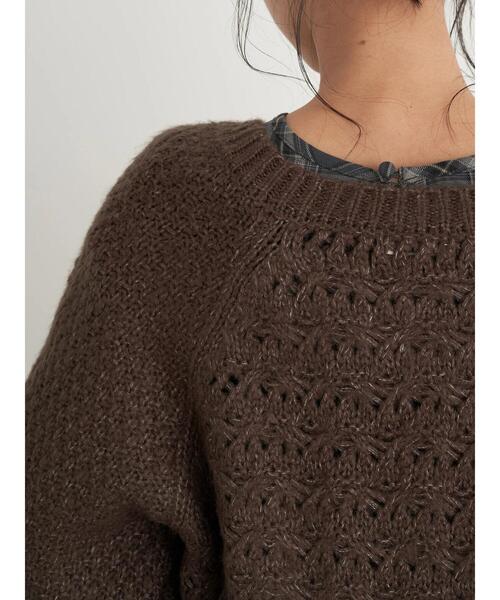 earth music&ecology（アースミュージックアンドエコロジー）の「ふんわりクルーネックニットカーディガン ＊（カーディガン/ボレロ・レディース・ホワイト系その他2/グリーン/ブラウン・FREE）」の15枚目の写真