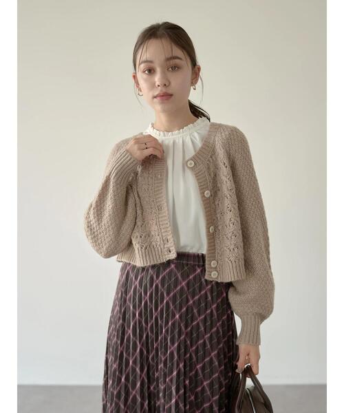 earth music&ecology（アースミュージックアンドエコロジー）の「ふんわりクルーネックニットカーディガン ＊（カーディガン/ボレロ・レディース・ホワイト系その他2/グリーン/ブラウン・FREE）」の19枚目の写真