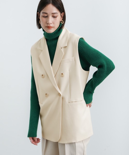 select MOCA(セレクトモカ)の「2021 AW テーラードダブルボタンジャケットベスト(ベスト・レディース・ホワイト/チャコールグレー・FREE)」の14枚目の写真