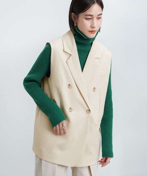 select MOCA(セレクトモカ)の「2021 AW テーラードダブルボタンジャケットベスト(ベスト・レディース・ホワイト/チャコールグレー・FREE)」の15枚目の写真