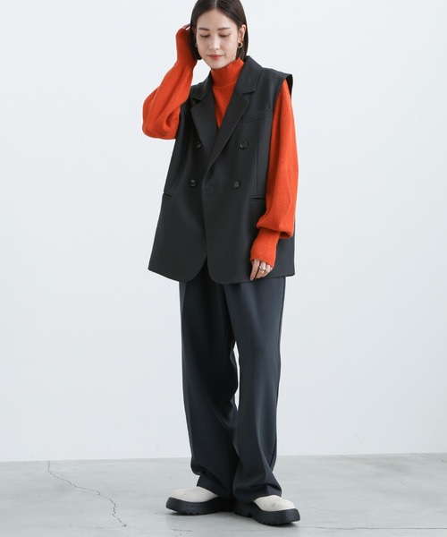 select MOCA(セレクトモカ)の「2021 AW テーラードダブルボタンジャケットベスト(ベスト・レディース・ホワイト/チャコールグレー・FREE)」の10枚目の写真