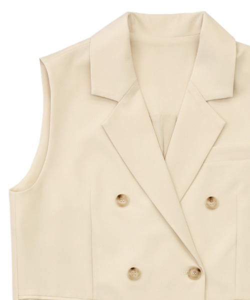 select MOCA(セレクトモカ)の「2021 AW テーラードダブルボタンジャケットベスト(ベスト・レディース・ホワイト/チャコールグレー・FREE)」の6枚目の写真