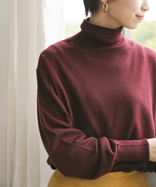 URBAN RESEARCH（アーバンリサーチ）の「カシミヤウールタートルニット（ニット/セーター・レディース・ブラック/パープル/オフホワイト/グリーン系その他・FREE）」の11枚目の写真