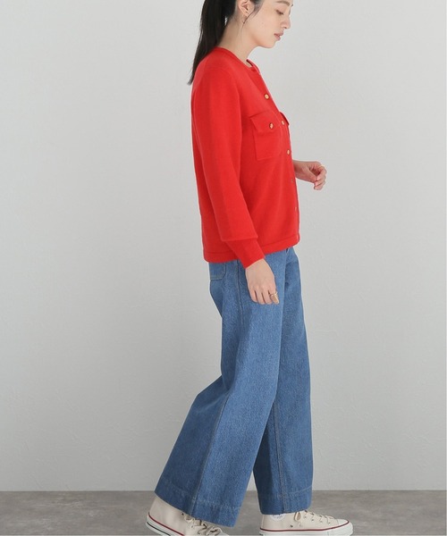 journal standard L'essage（ジャーナルスタンダードレサージュ）の「ポケットツキカーディガン◆（カーディガン/ボレロ・レディース・ブラック/レッド・FREE）」の7枚目の写真