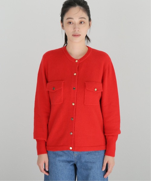 journal standard L'essage（ジャーナルスタンダードレサージュ）の「ポケットツキカーディガン◆（カーディガン/ボレロ・レディース・ブラック/レッド・FREE）」の9枚目の写真