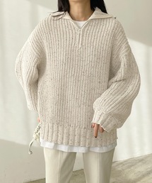 LIAN | ミックスカラーハーフジップニットプルオーバー(ニット/セーター)