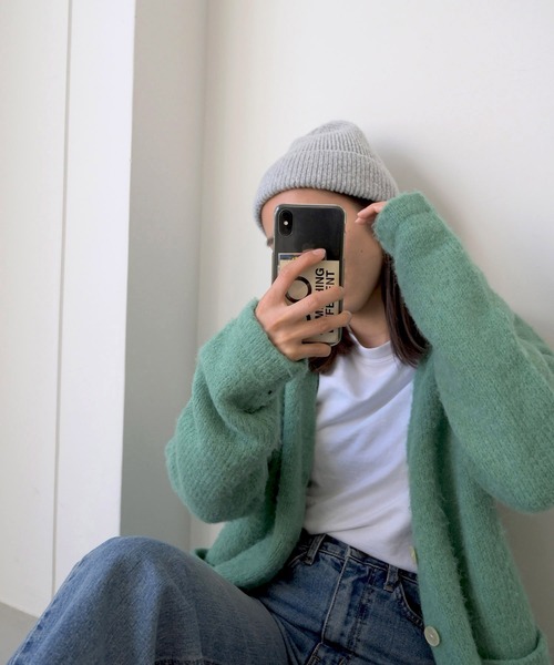 CANAL JEAN（キャナルジーン）の「El mar(エルマール) BASICリブニットcap（ニットキャップ/ビーニー・レディース・ブラック/ベージュ/グレー・ONE SIZE）」の2枚目の写真