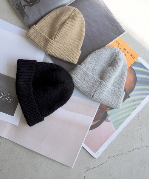CANAL JEAN（キャナルジーン）の「El mar(エルマール) BASICリブニットcap（ニットキャップ/ビーニー・レディース・ブラック/ベージュ/グレー・ONE SIZE）」の13枚目の写真