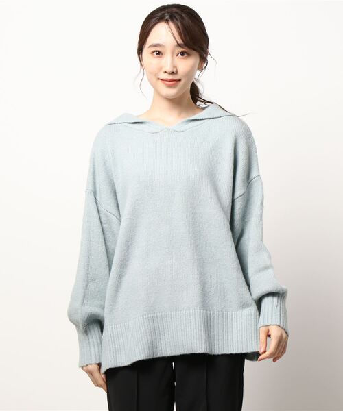 Samansa Mos2（サマンサ モスモス）の「セーラー襟ニット（ニット/セーター・レディース・オフホワイト/ブラック/オレンジ/ブルー・ﾌﾘ-）」の9枚目の写真