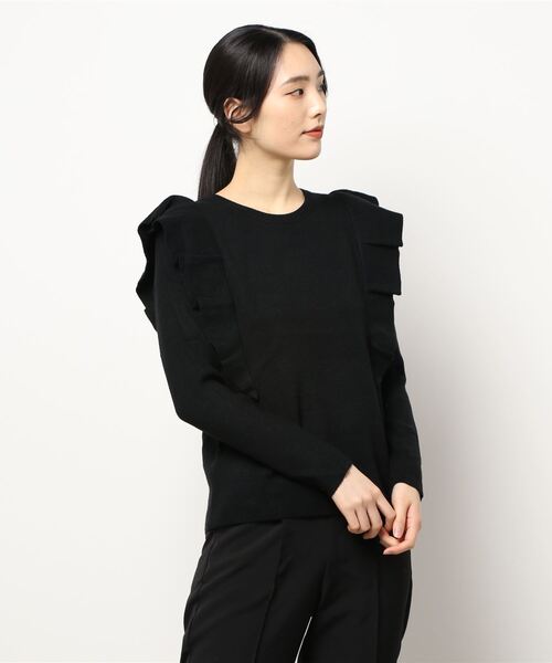 Te chichi（テチチ）の「ショルダーフリルニット（ニット/セーター・レディース・ブラック/ベージュ/グレー・ﾌﾘ-）」の8枚目の写真